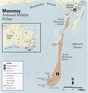 Map of Monomoy National Wildlife Refuge area Monomoy Island USA map.jpg