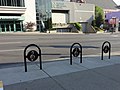 Musical note bike racks across from Nashville Convention Center, Broad St