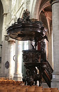 Baroque pulpit by Marc de Vos (1697)