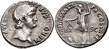 Denarius Nero fra 63