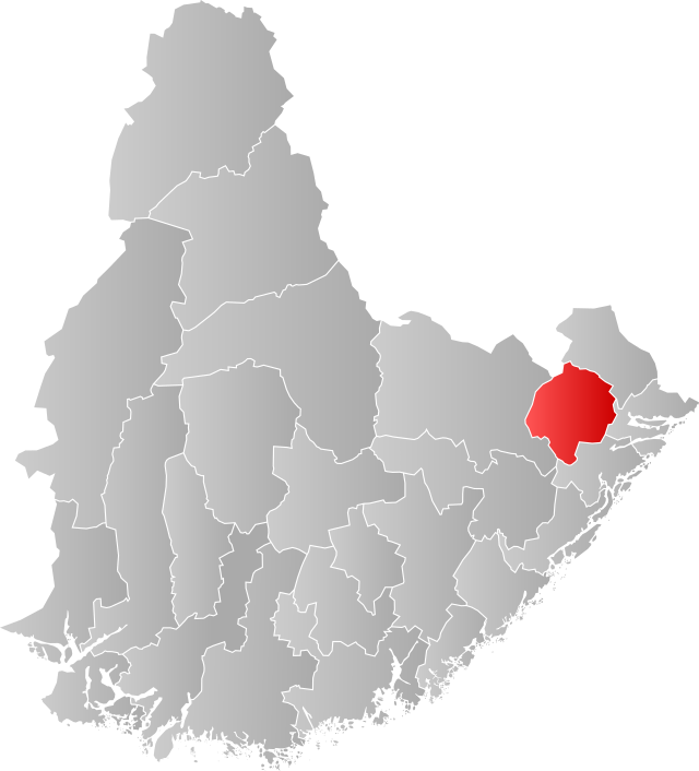 Lage der Kommune in der Provinz Agder