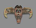 ‘Namgis artist (of the Kwakwaka’wakw), Thunderbird Mask open, 19th c., from Alert Bay, Vancouver Island, British Columbia, Canada (Located at the Brooklyn Museum)[7]