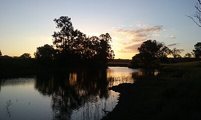 Dusk at the weir