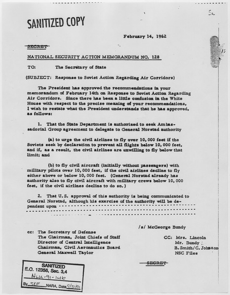 File:National Security Action Memorandum No. 128 Responses to Soviet Action Regarding Air Corridors - NARA - 193520.tif