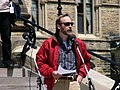 National Capital Freenet Executive Director (2002-2008) John Selwyn speaks at the Net Neutrality Rally, Parliament Hill, Ottawa, Ontario 27 May 2008