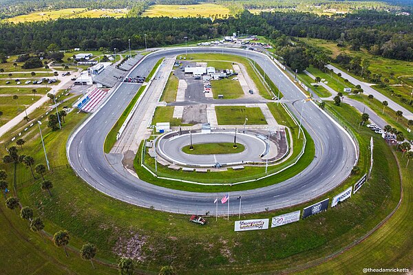 Aerial view of New Smyrna Speedway in September 2020.