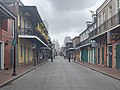 Bourbon Street toward Canal Street empty during COVID-19 pandemic in New Orleans