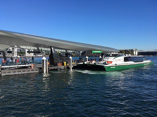 The MV Nicole Livingstone berthed at Barangaroo wharf in June 2017