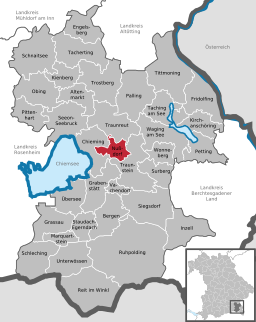 Läget för Nußdorf i Landkreis Traunstein