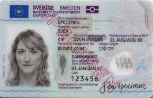 Swedish identity document.