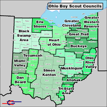 BSA Councils Serving Ohio. Ohio BSA Councils.png