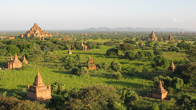 Bagan, the capital of the Bagan Kingdom. Between the 11th and 13th centuries, more than 10,000 temples, pagodas and monasteries were constructed in th