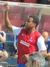 Johnson playing for York City in 2012 Oli Johnson 04-08-12.png