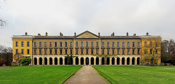 The New Building at Magdalen College.  The Inklings met in C. S. Lewis's rooms, above the arcade on the right side of the central block.