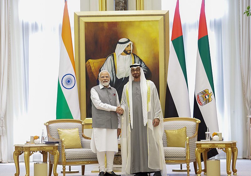 File:PM meets with the President of the United Arab Emirates (UAE), Sheikh Mohamed bin Zayed Al Nahyan at Qasr Ai-Watan (Presidential Palace), in Abu Dhabi, UAE on July 15, 2023.jpg