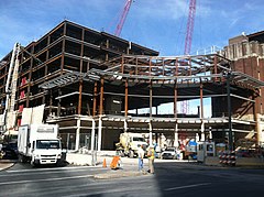 Construction of PPL Center underway in Center City Allentown, September 2013