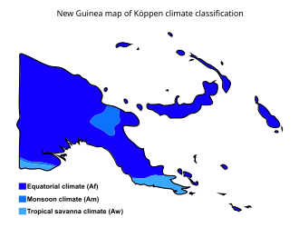 New Guinea map of Köppen climate classification