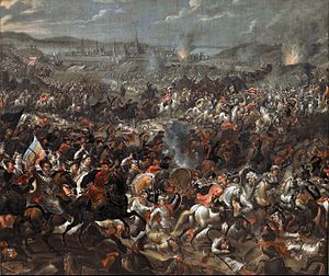 Malba zobrazující bitvu u Vídně, 1683