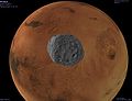 Mars and its satellite Phobos