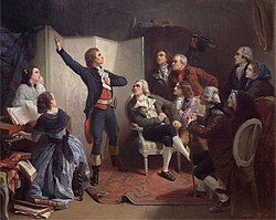 Claude-Joseph Rouget de Lisle en cantando La Marseillaise, en un cuadro d'Isidore Pils.