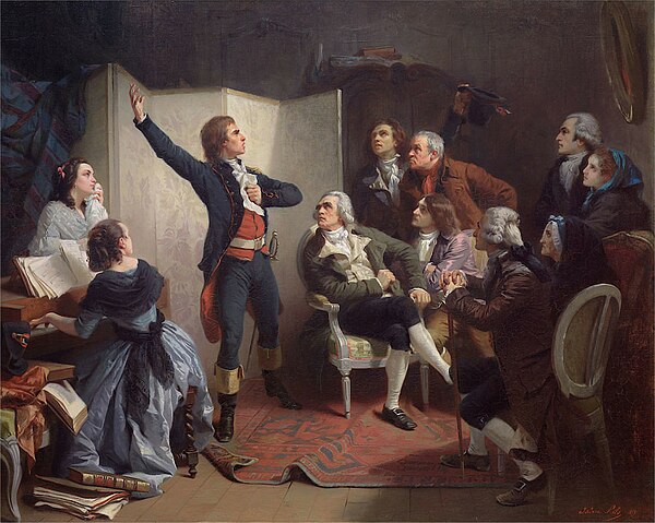 Rouget de Lisle performing "La Marseillaise" for the first time