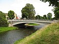 Road bridge with iron railing between Uferstrasse and Holbeinstrasse (Dürerbrücke)