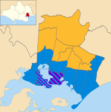 Map of results of 2011 election Poole Borough Council election 2011 map.svg