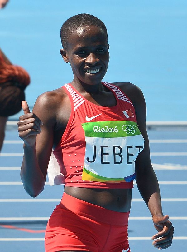 Ruth Jebet gave Bahrain its first Olympic gold medal in the women's 3000 m steeplechase.