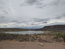 The Malpaso reservoir in the municipality of Calvillo