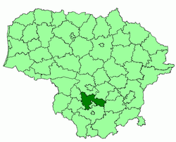 Location of Prienai district municipality within Lithuania