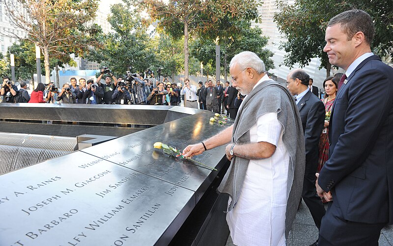 File:Prime Minister Modi pays homage at the 9-11 Memorial in New York.jpg