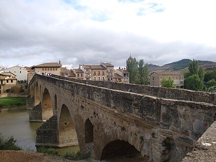 The medieval bridge of Puente la Reina, which gave its name to the town where the Aragonese and French Ways converge, built for pilgrims by Queen Muniadona of Castile