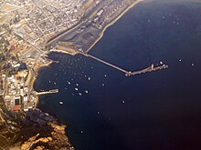 Vista aérea del puerto de Guayacán en Coquimbo.