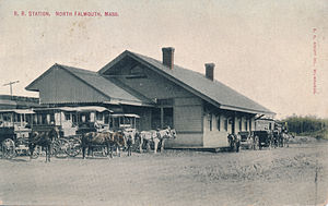 R. R. Station, Солтүстік Фалмут, Массачусетс - шамамен. 1909.jpg