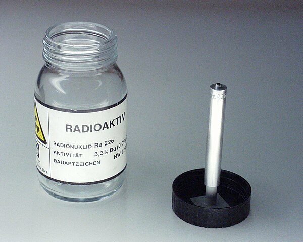 Radium-226 radiation source. Activity 3300 Bq (3.3 kBq)