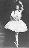 The dancer Olga Preobrazhenskaya is in the Relevé