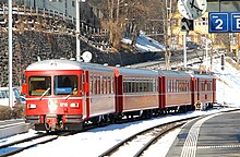 Chur S-Bahn komposisi di Thusis, 2007.