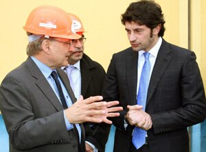 Kaladze (right) with the United States Ambassador to Georgia Richard Norland (left) in 2012