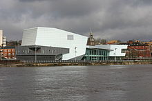 Riverfront Arts Centre next to the River Usk