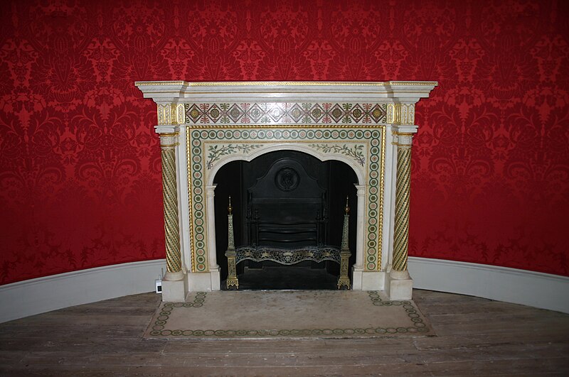 File:Robert Adam fireplace, Round room, Strawberry Hill.jpg