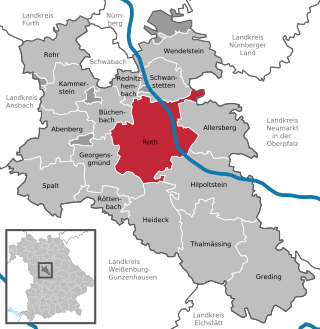 Poziția orașului Roth pe harta districtului Roth