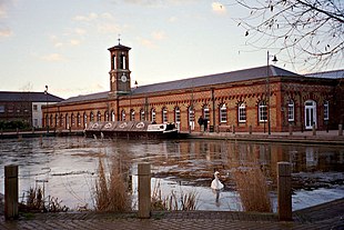 The RSAF machine shop overlooking basin, November 2007 Royal Small Arms Factory.jpg