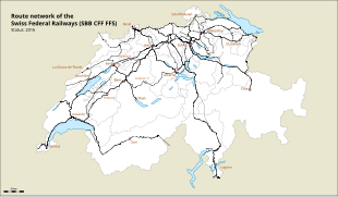 Rete ferroviaria FFS in Svizzera nel 2016