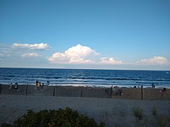 Salisbury Beach, just south of the center, in August 2020