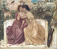 Sappho and Erinna in a Garden at Mytilene by Simeon Solomon (1864)