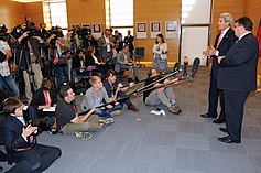 Speaking to the Press Secretary Kerry and Lithuanian Foreign Minister Linkevicius Speak to the Press.jpg