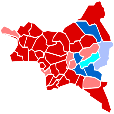 Nuance politique des cantons de la Seine-Saint-Denis en 1981.