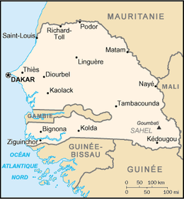 Mapa de República do Senegal