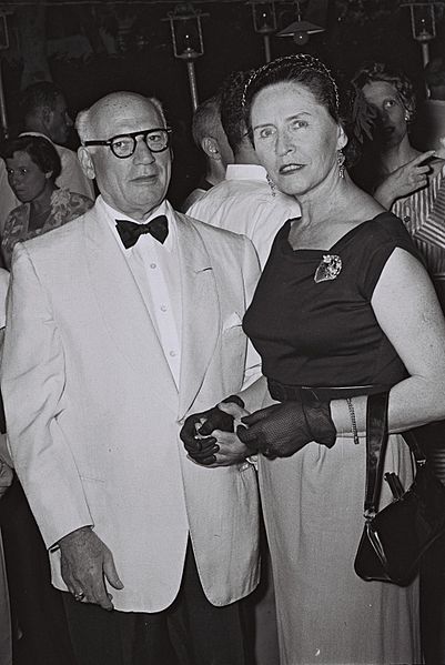 Hurok with actress Hanna Robina, 1954