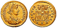 Pèça de moneda dau rèine de Valentinian II